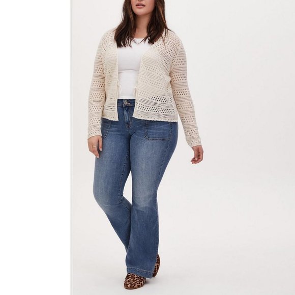 Plus Size 24 Short Torrid Flare Vintage Stretch Mid-Rise Jeans Womens - Picture 3 of 6